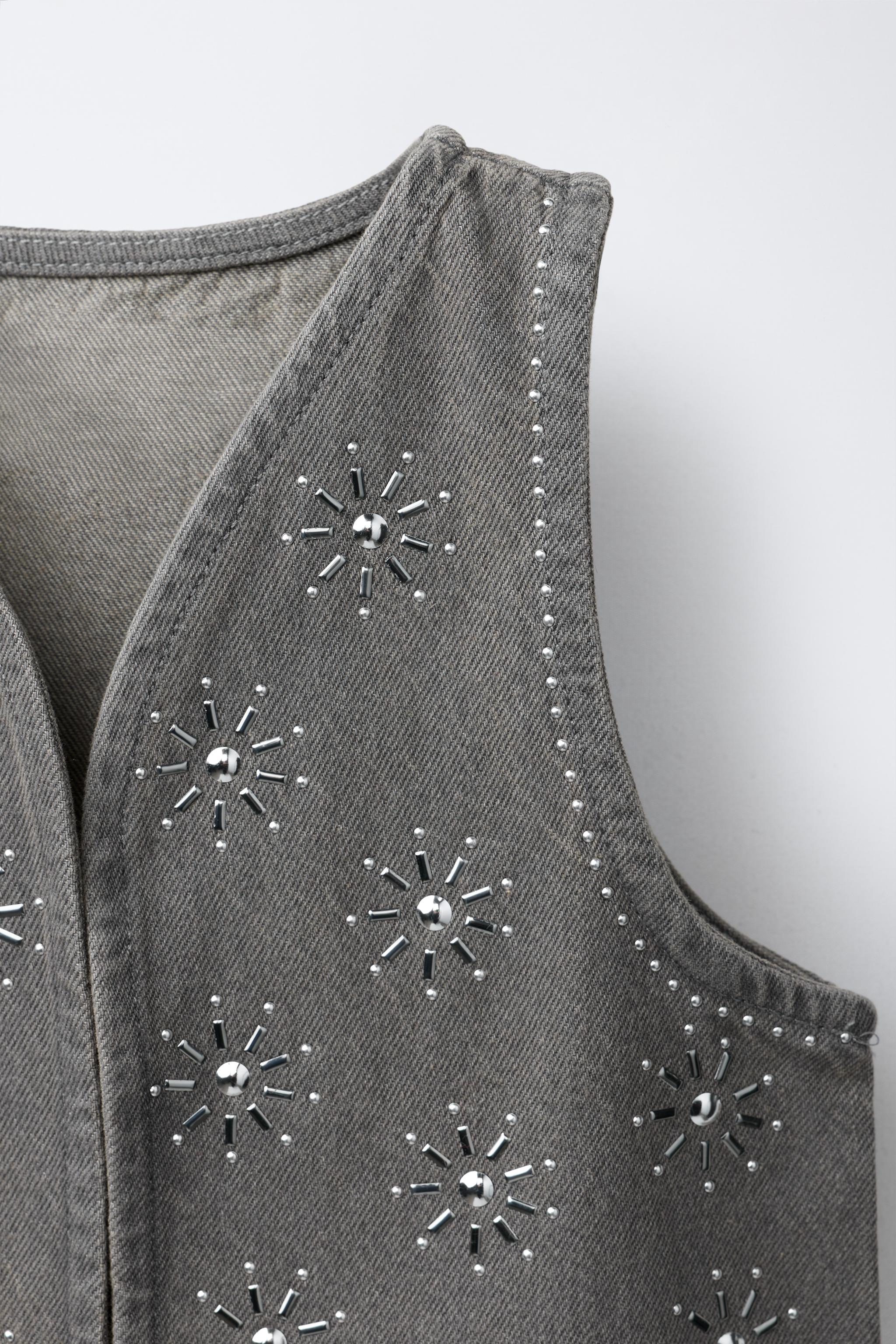GILET EN JEAN STRASS